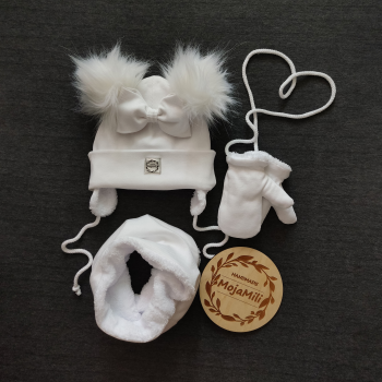 Zestaw zimowy "Śnieżna Księżniczka" - Czapka, rękawiczki i komin dla dzieci